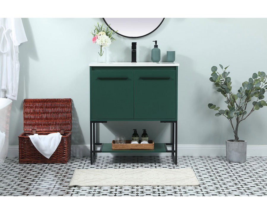 Elegant Bathroom Vanity - Green (VF42530MGN)