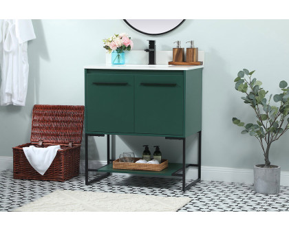 Elegant Bathroom Vanity - Green (VF42530MGN-BS)