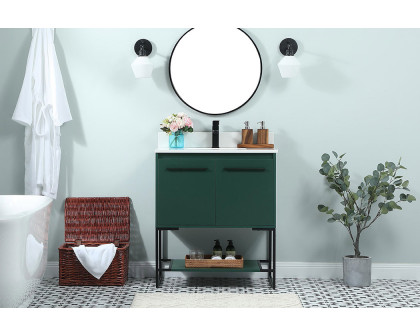 Elegant Bathroom Vanity - Green (VF42530MGN-BS)