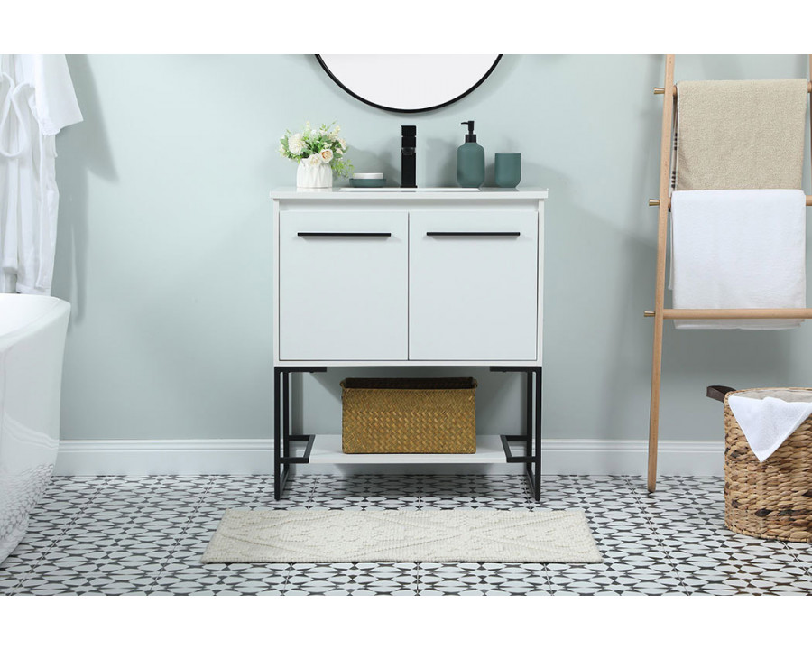 Elegant Bathroom Vanity - White (VF42530MWH)