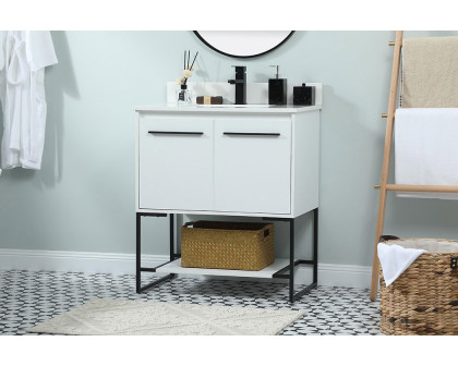 Elegant Bathroom Vanity - White (VF42530MWH-BS)