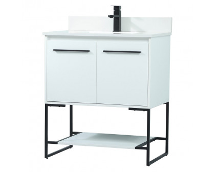 Elegant Bathroom Vanity - White (VF42530MWH-BS)