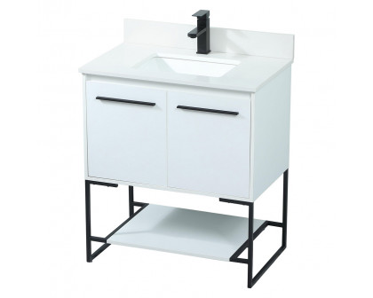 Elegant Bathroom Vanity - White (VF42530MWH-BS)