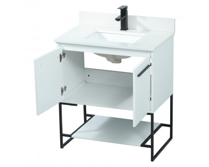 Elegant Bathroom Vanity - White (VF42530MWH-BS)