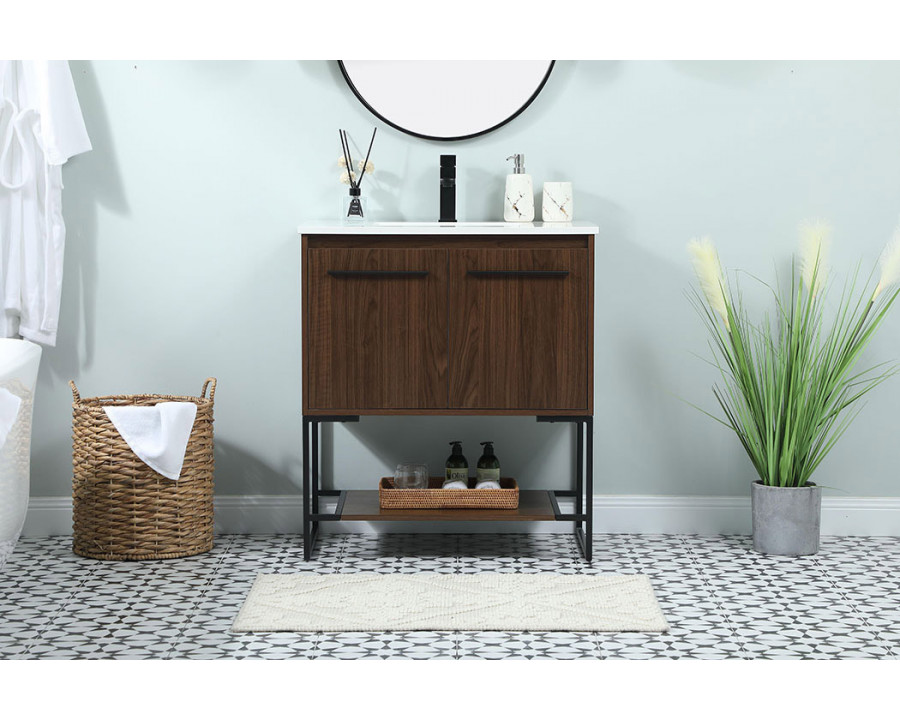 Elegant Bathroom Vanity - Walnut (VF42530MWT)