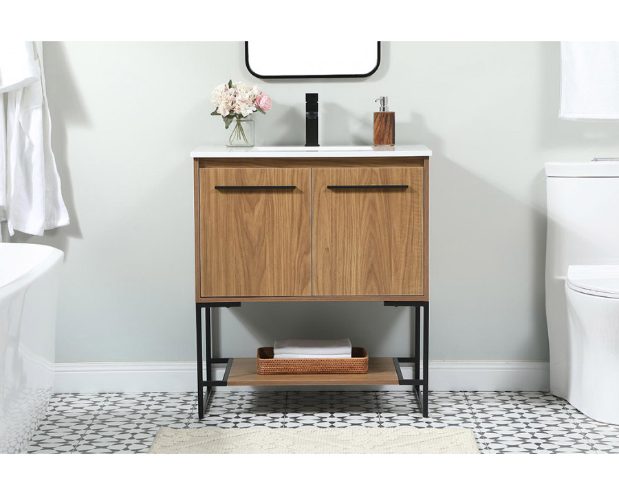 Elegant Bathroom Vanity - Walnut Brown (VF42530WB)