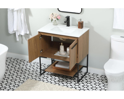 Elegant Bathroom Vanity - Walnut Brown (VF42530WB)