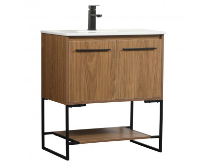 Elegant Bathroom Vanity - Walnut Brown (VF42530WB)