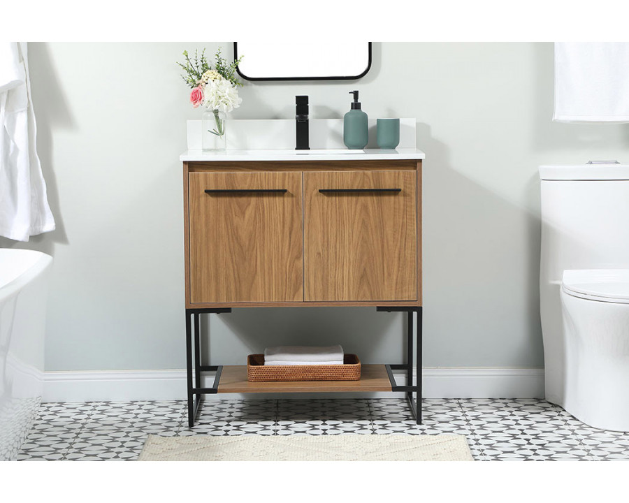 Elegant Bathroom Vanity - Walnut Brown (VF42530WB-BS)