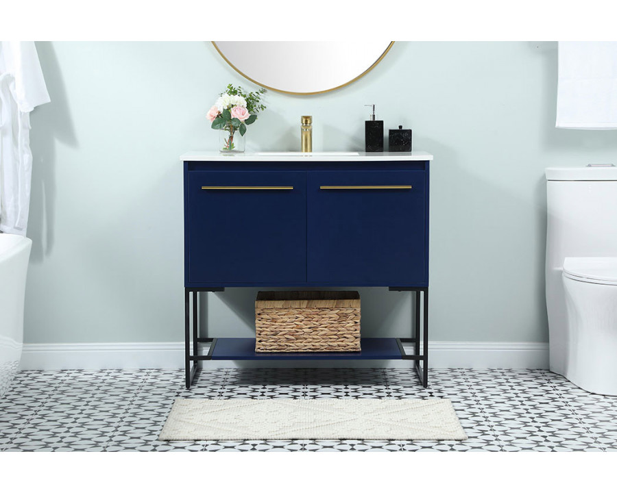 Elegant Bathroom Vanity - Blue (VF42536MBL)