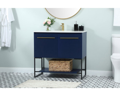 Elegant Bathroom Vanity - Blue (VF42536MBL)