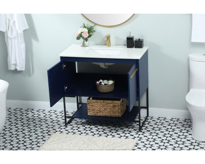 Elegant Bathroom Vanity - Blue (VF42536MBL)