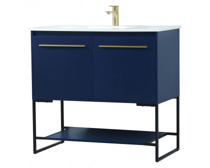 Elegant Bathroom Vanity - Blue (VF42536MBL)