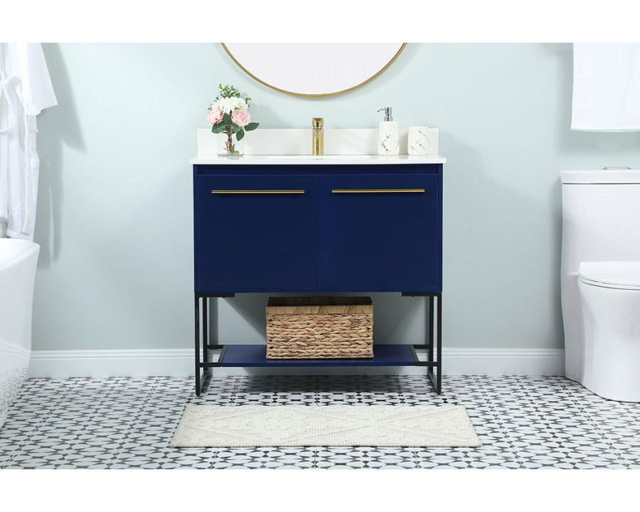 Elegant Bathroom Vanity - Blue (VF42536MBL-BS)