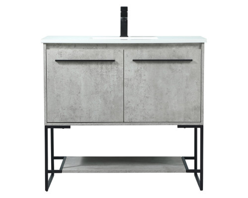 Elegant Bathroom Vanity - Concrete Gray (VF42536MCG)