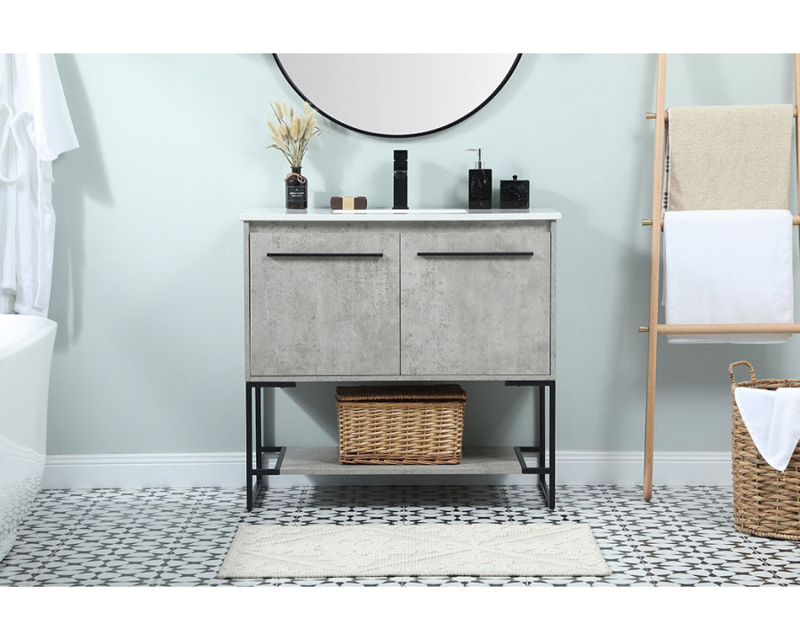 Elegant Bathroom Vanity - Concrete Gray (VF42536MCG)