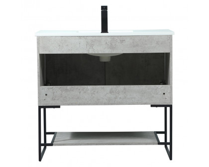 Elegant Bathroom Vanity - Concrete Gray (VF42536MCG)