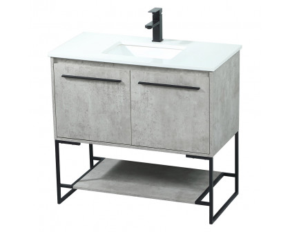 Elegant Bathroom Vanity - Concrete Gray (VF42536MCG)