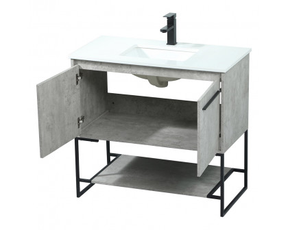 Elegant Bathroom Vanity - Concrete Gray (VF42536MCG)