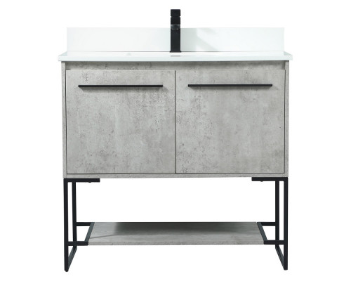 Elegant Bathroom Vanity - Concrete Gray (VF42536MCG-BS)