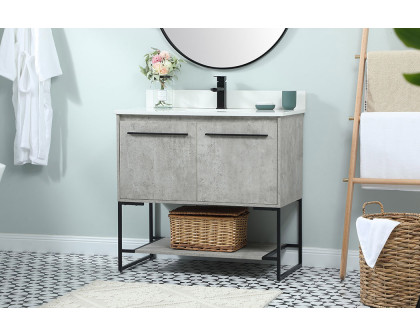 Elegant Bathroom Vanity - Concrete Gray (VF42536MCG-BS)