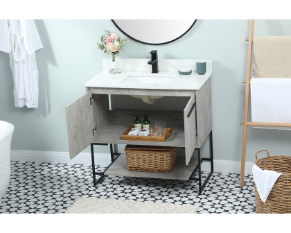 Elegant Bathroom Vanity - Concrete Gray (VF42536MCG-BS)