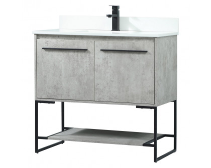 Elegant Bathroom Vanity - Concrete Gray (VF42536MCG-BS)