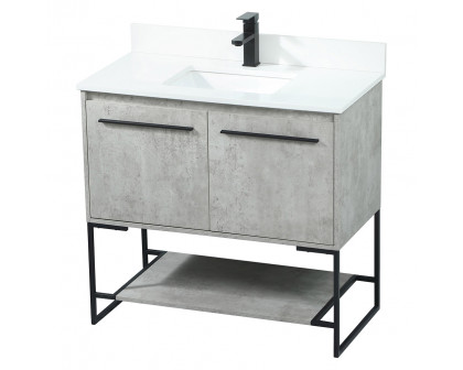 Elegant Bathroom Vanity - Concrete Gray (VF42536MCG-BS)