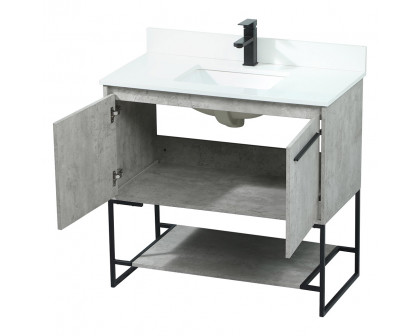 Elegant Bathroom Vanity - Concrete Gray (VF42536MCG-BS)