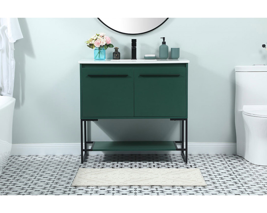 Elegant Bathroom Vanity - Green (VF42536MGN)