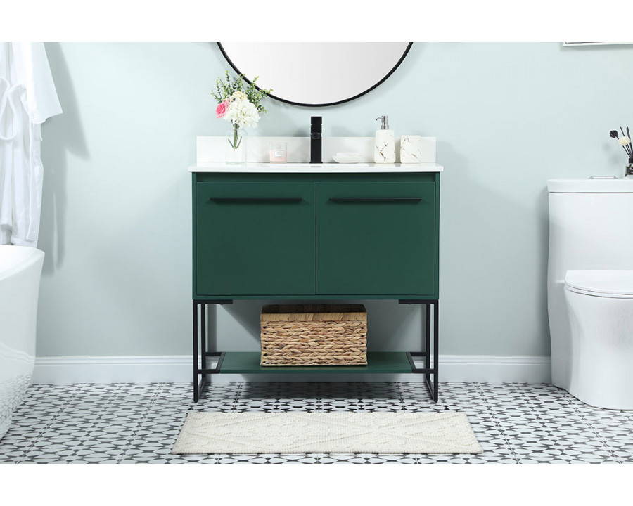 Elegant Bathroom Vanity - Green (VF42536MGN-BS)