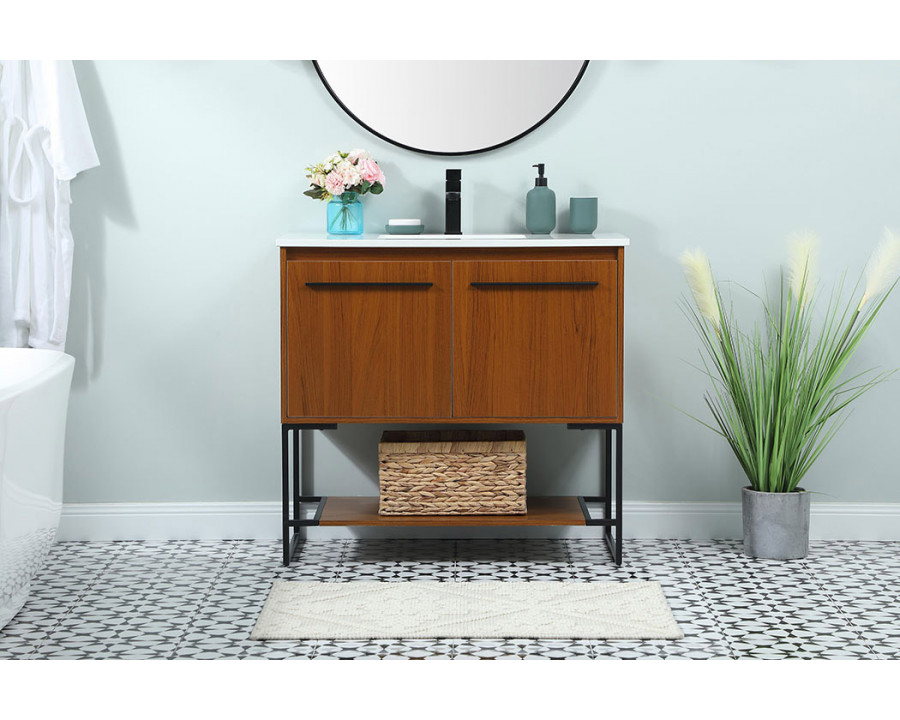 Elegant Bathroom Vanity - Teak (VF42536MTK)