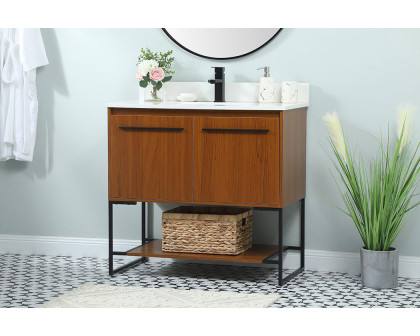 Elegant Bathroom Vanity - Teak (VF42536MTK-BS)