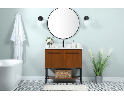 Elegant Bathroom Vanity - Teak (VF42536MTK-BS)