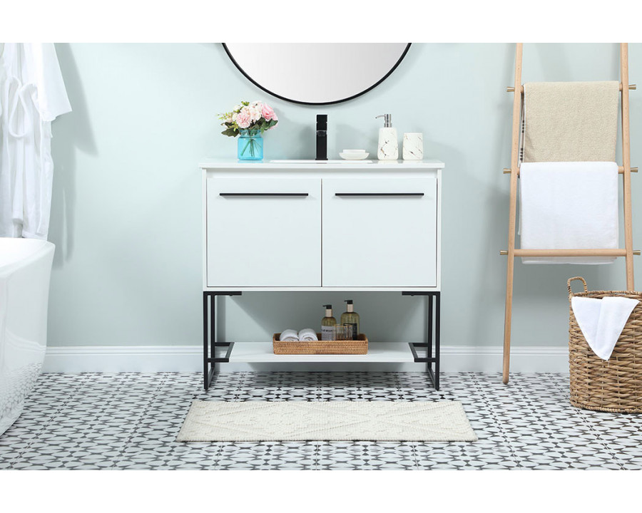 Elegant Bathroom Vanity - White (VF42536MWH)