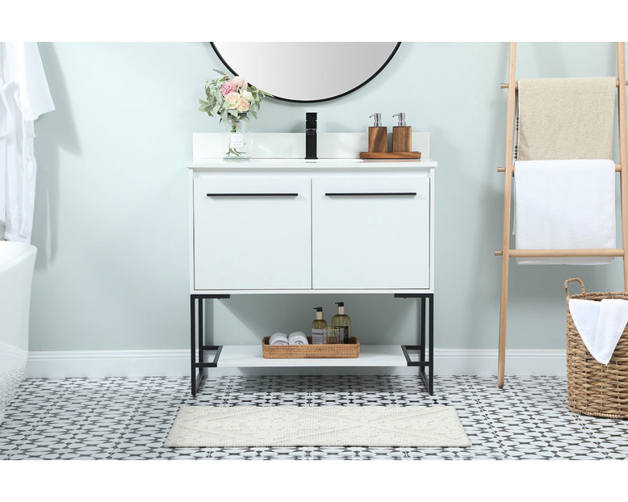 Elegant Bathroom Vanity - White (VF42536MWH-BS)