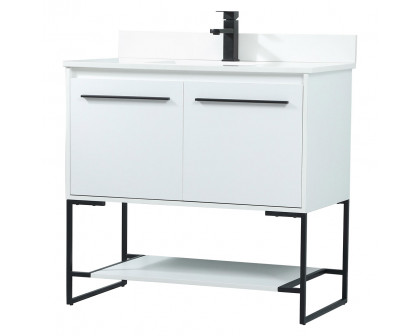 Elegant Bathroom Vanity - White (VF42536MWH-BS)