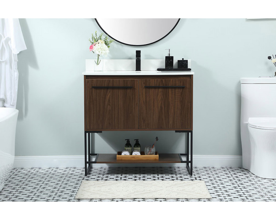 Elegant Bathroom Vanity - Walnut (VF42536MWT-BS)