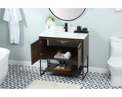 Elegant Bathroom Vanity - Walnut (VF42536MWT-BS)