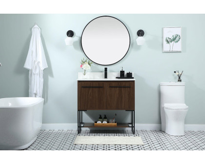 Elegant Bathroom Vanity - Walnut (VF42536MWT-BS)