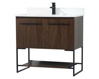 Elegant Bathroom Vanity - Walnut (VF42536MWT-BS)