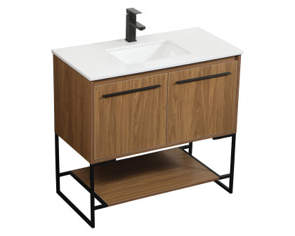 Elegant Bathroom Vanity - Walnut Brown (VF42536WB)