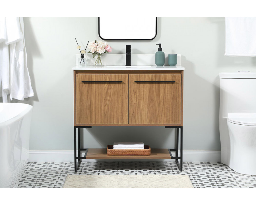 Elegant Bathroom Vanity - Walnut Brown (VF42536WB-BS)