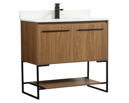 Elegant Bathroom Vanity - Walnut Brown (VF42536WB-BS)