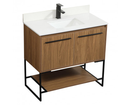 Elegant Bathroom Vanity - Walnut Brown (VF42536WB-BS)