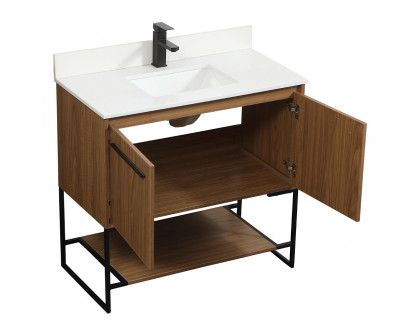 Elegant Bathroom Vanity - Walnut Brown (VF42536WB-BS)