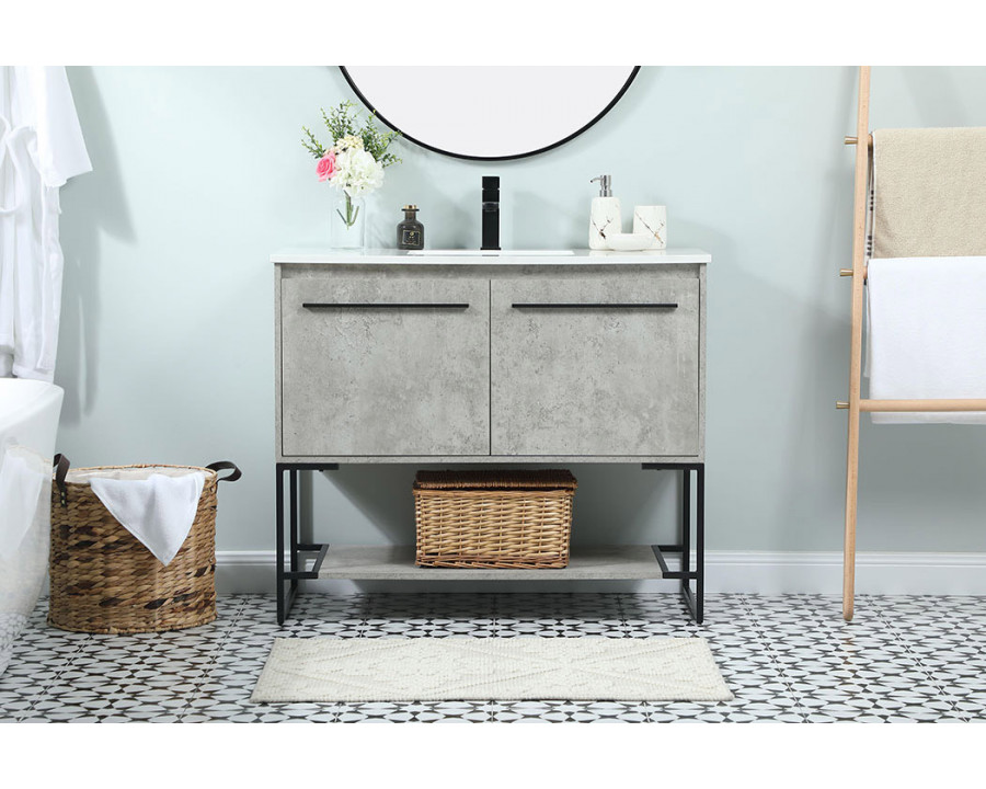 Elegant Bathroom Vanity - Concrete Gray (VF42540MCG)