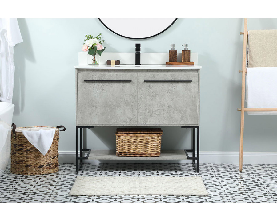 Elegant Bathroom Vanity - Concrete Gray (VF42540MCG-BS)