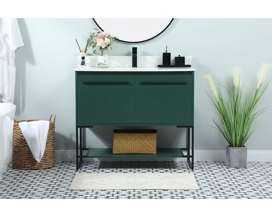 Elegant Bathroom Vanity - Green (VF42540MGN-BS)