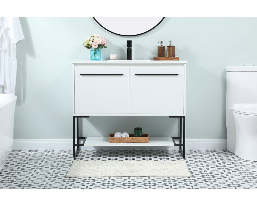 Elegant Bathroom Vanity - White (VF42540MWH)